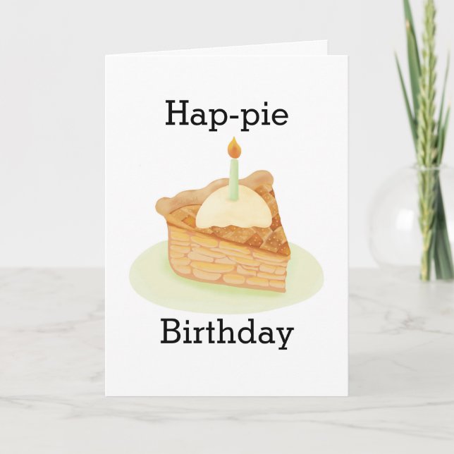 Funny Apple Pie Birthday Thank You Card (Front)