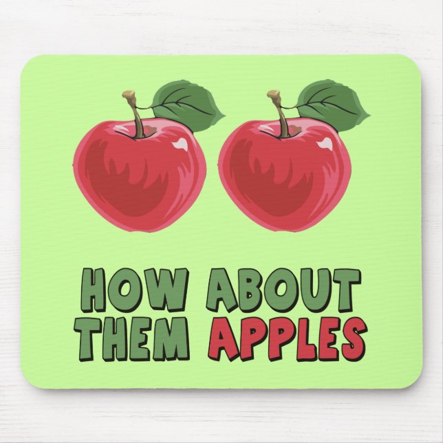 Funny Apples T-shirts and Gifts For Her Mouse Mat (Front)