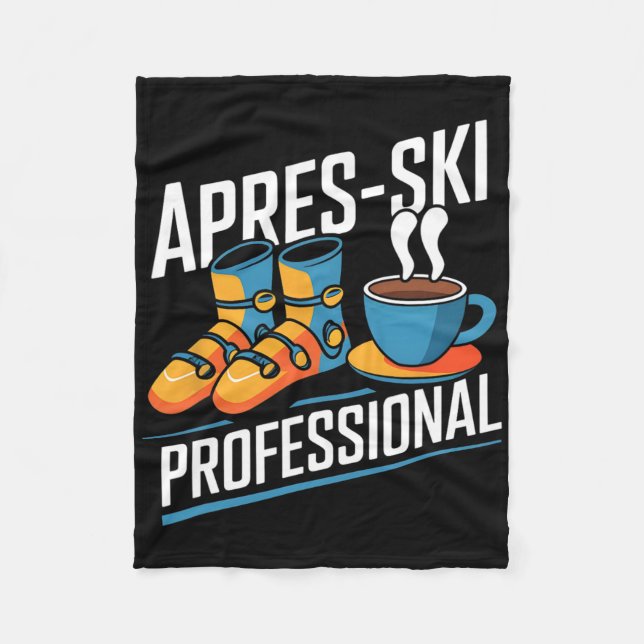 Funny Apres-ski Professional Alpine Skier  Fleece Blanket (Front)