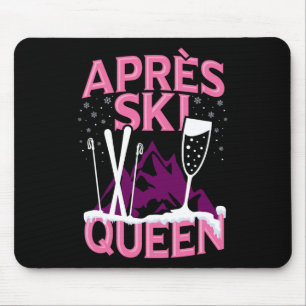 Funny Apres Ski Queen Skiing Winter Sports Party F Mouse Mat