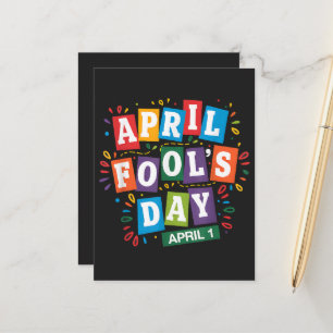Funny April Fools Day Pranks Kit Announcement Postcard