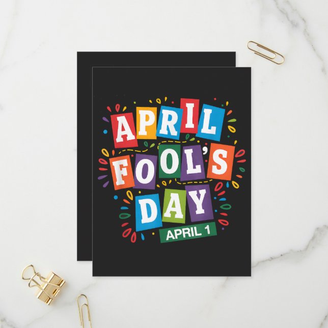 Funny April Fools Day Pranks Kit Invitation Postcard (Front/Back In Situ)