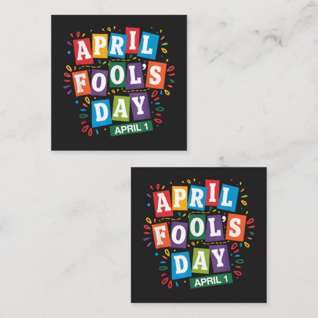 Funny April Fools Day Pranks Kit Square Business Card (Front/Back)