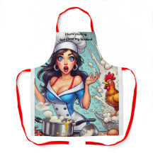 Funny Apron – Chaotic Chef Cartoon with Exploding 