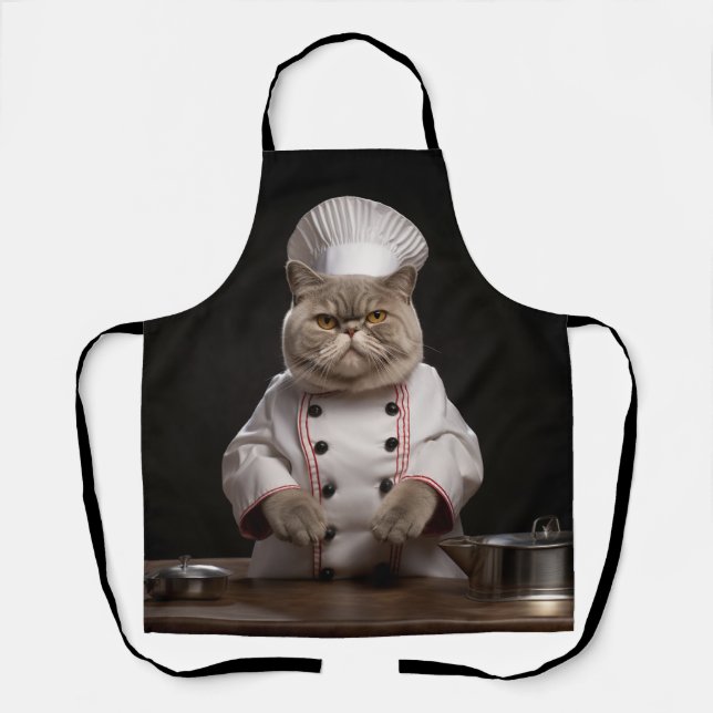 Funny Apron For British Cat Lovers  (Front)