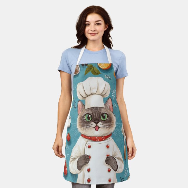 Funny Apron For Cat Lovers (Worn)