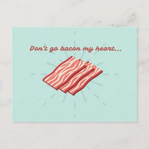 Funny Aqua Bacon Illustration Postcard