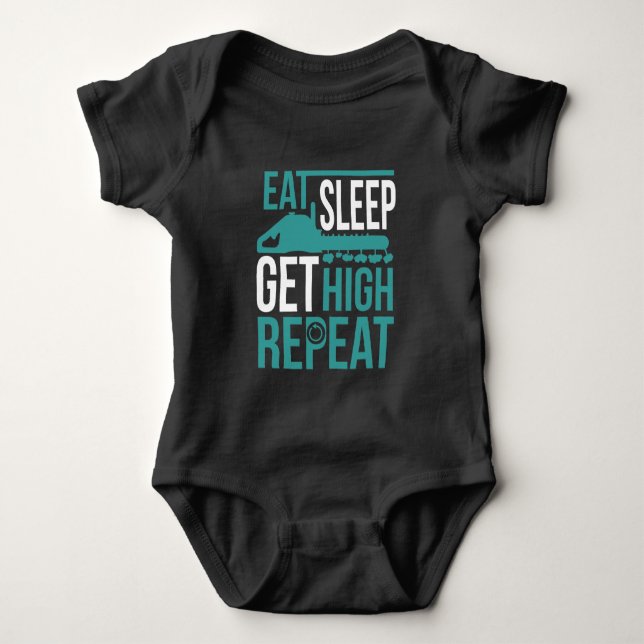 Funny Arborist Get High Tree Chain saw Worker Baby Bodysuit (Front)