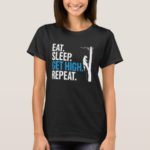 Funny Arborist Throw Line Woodworker Chainsaw Fore T-Shirt