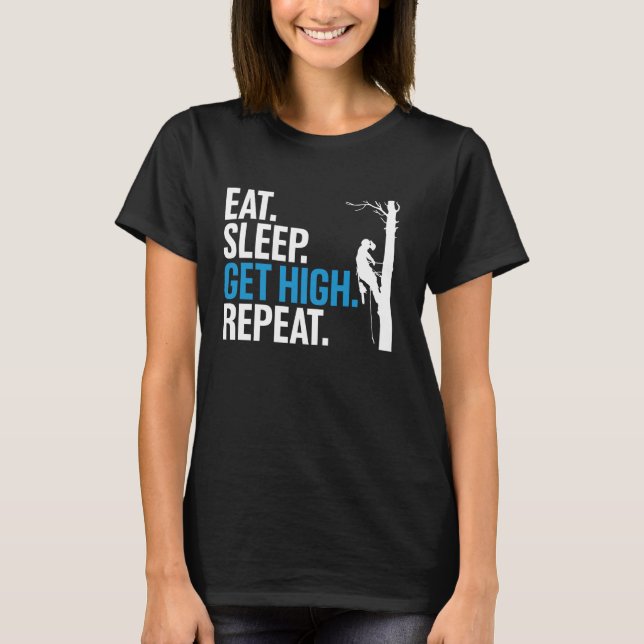 Funny Arborist Throw Line Woodworker Chainsaw Fore T-Shirt (Front)