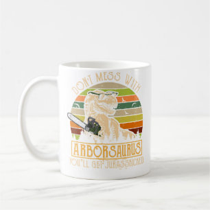 Funny Arborist Tree Climber Lumberjack Dinosaur T  Coffee Mug