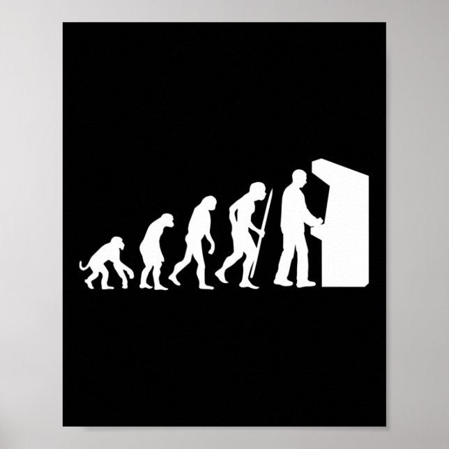 Funny Arcade Evolution Arcade Old School Video Gam Poster (Front)