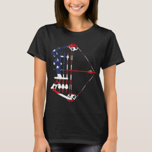 Funny Archery American Flag Player Lover Patriotic T-Shirt
