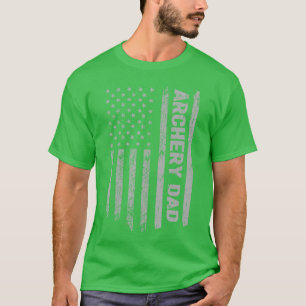 Funny Archery Dad America US Flag Patriot Vintage T-Shirt