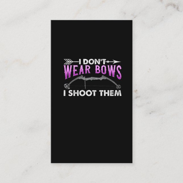 Funny Archery Girl Bow Shooting Woman Business Card (Front)