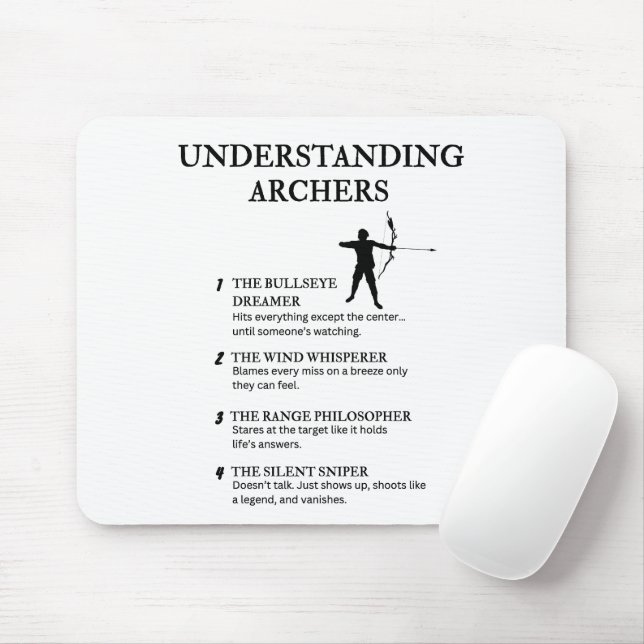 Funny Archery Life Definitions Mouse Mat (With Mouse)