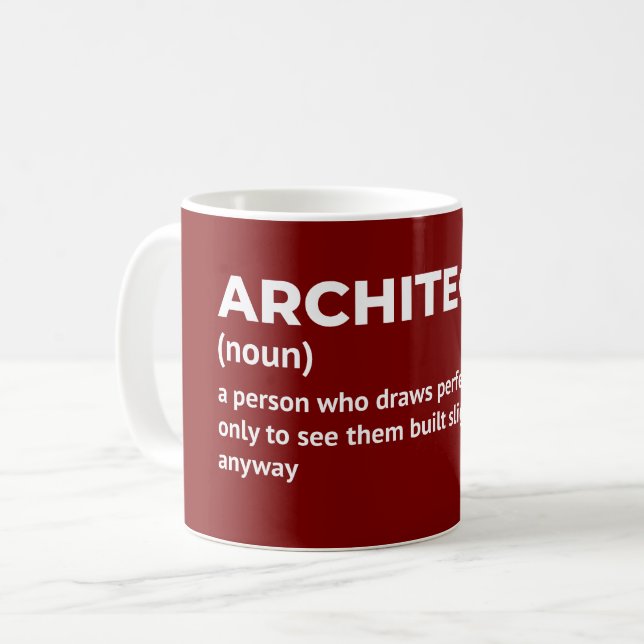 Funny Architect Definition Coffee Mug (Front Left)