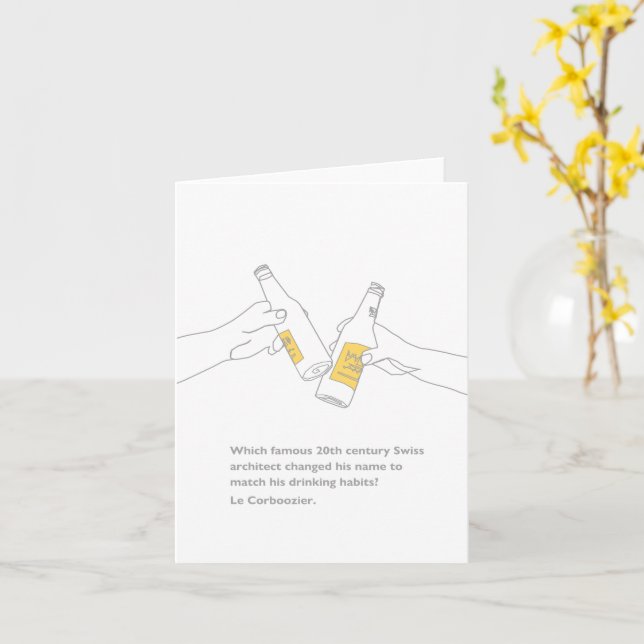 Funny Architect Structural Engineer Greeting Card (Yellow Flower)