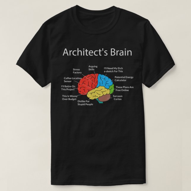 Funny Architect's Brain Architecture Students  s T-Shirt (Design Front)
