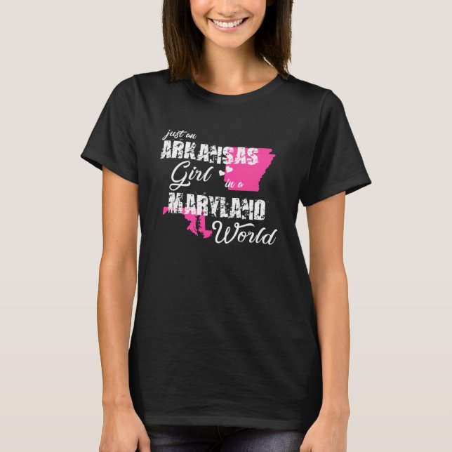 Funny Arkansas Shirts Just an Arkansas girl in a M (Front)