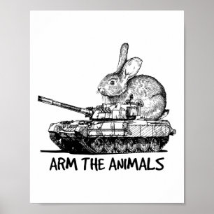 Funny Arm Animals Bunny Easter Day Poster
