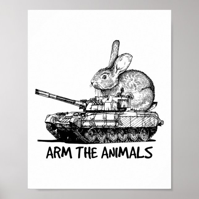 Funny Arm Animals Bunny Easter Day  Poster (Front)