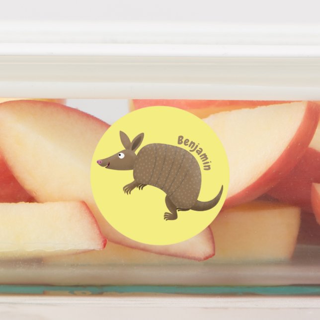 Funny armadillo happy cartoon illustration (Affixed)