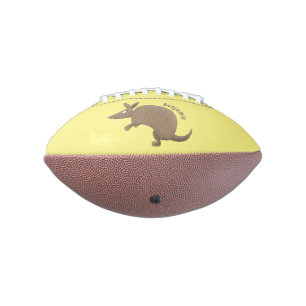 Funny armadillo happy cartoon illustration american football