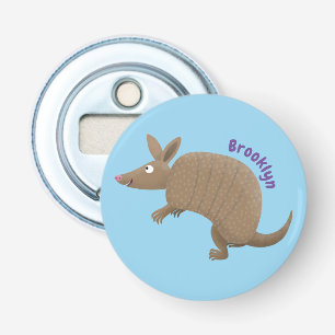 Funny armadillo happy cartoon illustration bottle opener