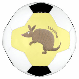 Funny armadillo happy cartoon illustration football