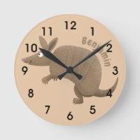 Funny armadillo happy cartoon illustration