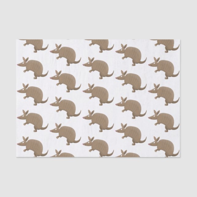 Funny armadillo happy cartoon illustration tissue paper (Front)