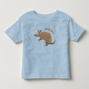 Funny armadillo happy cartoon illustration toddler T-Shirt