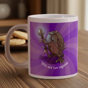 Funny Armadillo Milk & Two Sugars Hypnotic Cartoon Large Coffee Mug