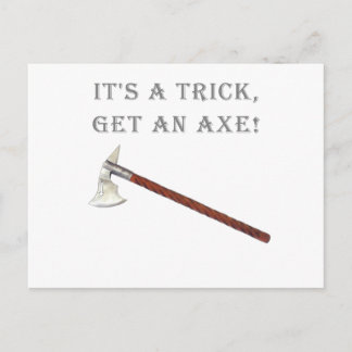 Funny Army of Darkness Trick Axe Movie Humour Postcard