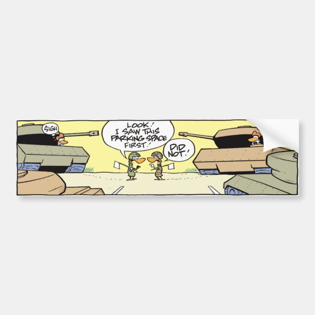 Funny Army Tank Cartoon Bumper Sticker (Front)