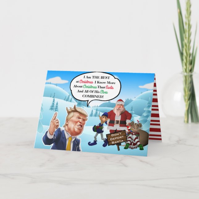 Funny Arrogant Trump Christmas Holiday Card (Front)