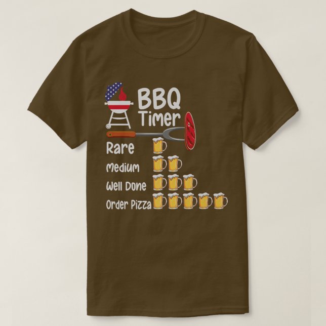 Funny art BBQ Timer Grilling barbecue grilling  T-Shirt (Design Front)