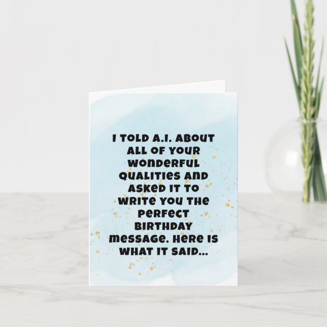 Funny Artificial Intelligence Boyfriend Birthday  Card (Front)