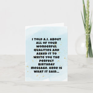 Funny Artificial Intelligence Boyfriend Birthday  Card