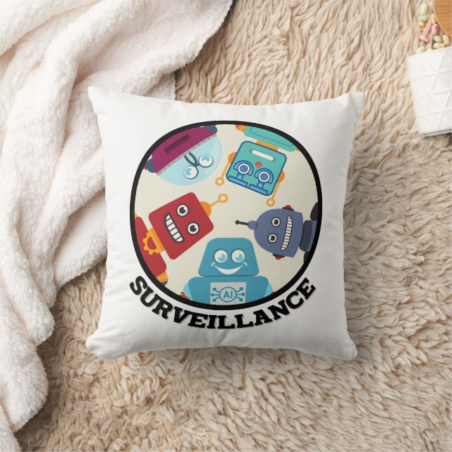 Funny Artificial Intelligence-Surveillance Robots  Cushion (Blanket)