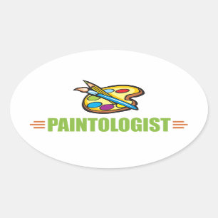 Funny Artist Oval Sticker