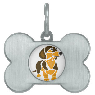 Funny Artistic Dachshund Dog Art Pet Name Tag