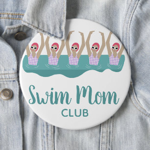 Funny Artistic Synchro Swimming Swimmers Swim Mum 6 Cm Round Badge