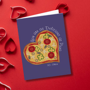 Funny As Delicious As Pizza Valentine's Day Holiday Card