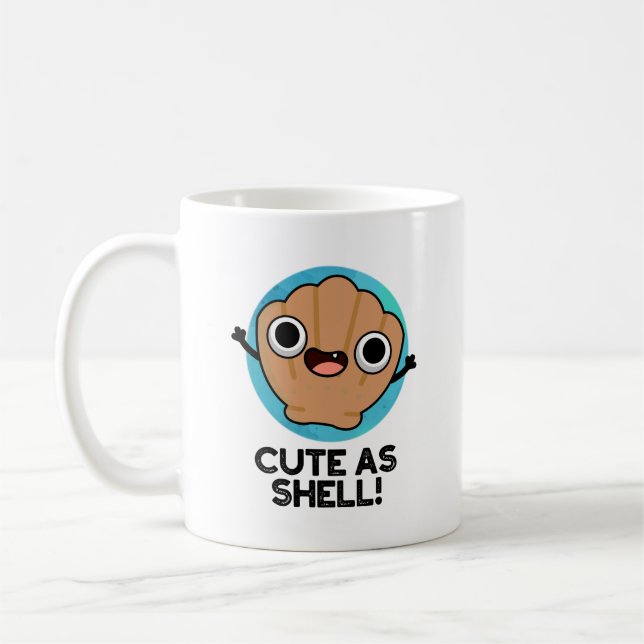 Funny As Shell Funny Seashell Pun  Coffee Mug (Left)