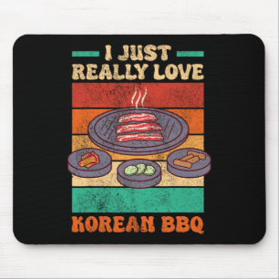 Funny Asian Foodie - Korean Bbq  Mouse Mat