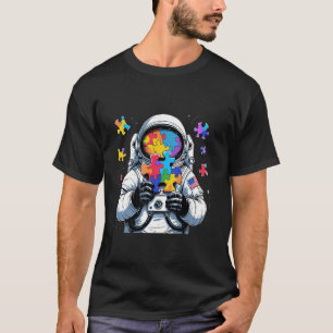 Funny Astronaut Balloon Autism Awareness Space Kid T-Shirt