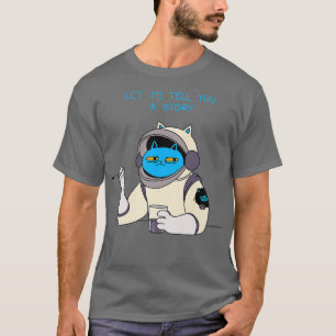 Funny Astronaut Cat Illustration Novelty Graphic D T-Shirt