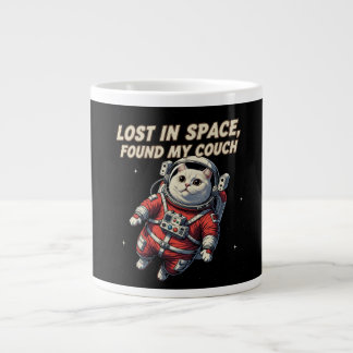 Funny Astronaut Cat Mug: Lost in Space Large Coffee Mug